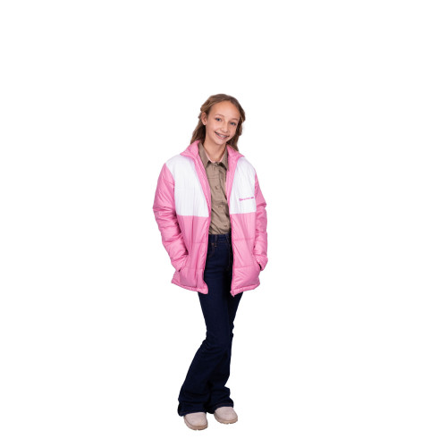 GIRLS PUFFER PINK/WHITE GIRLS PUFFER PINK/WHITE