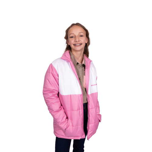 GIRLS PUFFER PINK/WHITE GIRLS PUFFER PINK/WHITE
