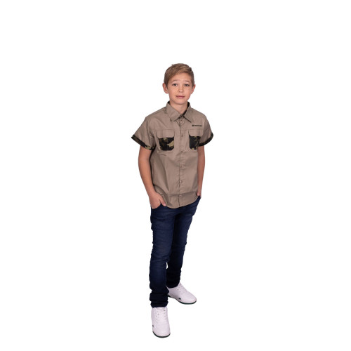 BOYS BUSH SHIRT KHAKI/CAMO BOYS BUSH SHIRT KHAKI/CAMO