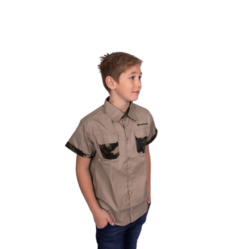 BOYS BUSH SHIRT KHAKI/CAMO BOYS BUSH SHIRT KHAKI/CAMO