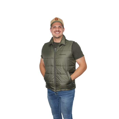 MENS OLIVE PUFFER SLEEVELESS MENS OLIVE PUFFER SLEEVELESS